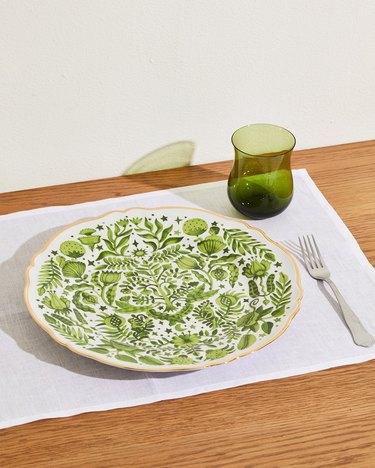 Green patterned platter