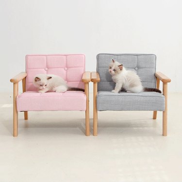 Happy & Polly Wood Backrest Cat Sofa Chair