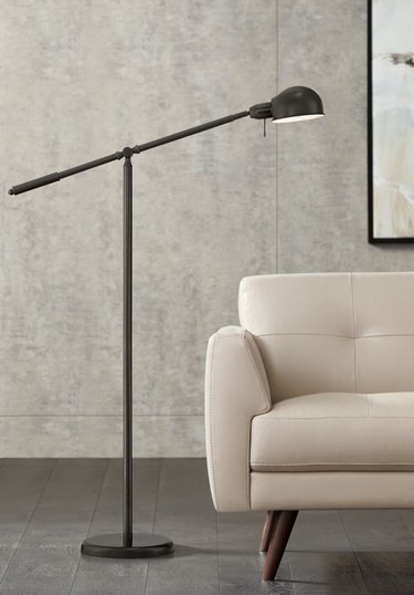 bronze simple swing arm floor lamp