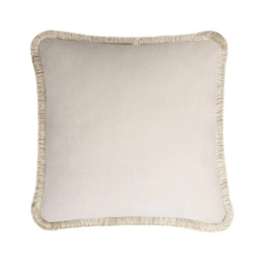 Fringe-trimmed throw pillow by Lo Decor