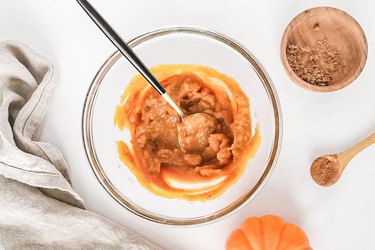 Mix pumpkin filling ingredients in a bowl