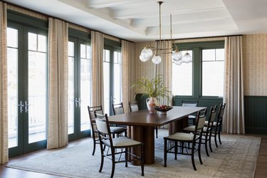 dining area with table and large windows