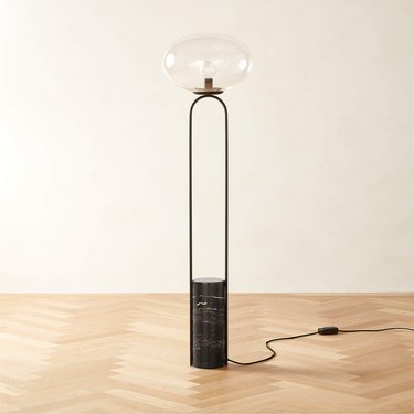 CB2 Polo Black Marble Floor Lamp
