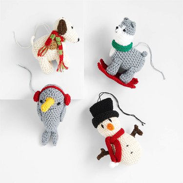 crochet animal Christmas ornaments