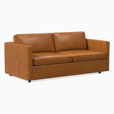 Brown leather sleeper sofa