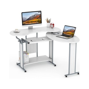 Little Tree 47-Inch L-Shaped Rotating Computer Desk