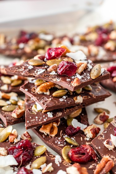 A pile of the chocolate bark pieces.