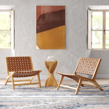 woven leather chairs