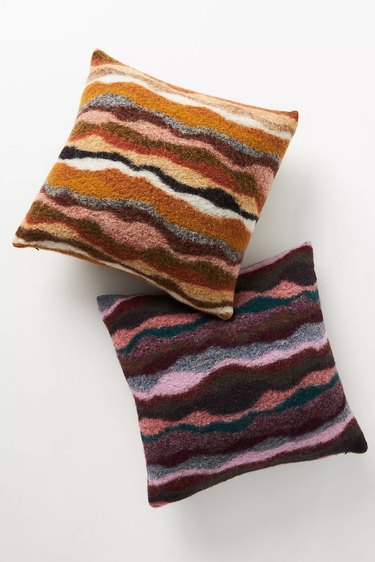 Colorful wool pillows