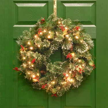 lighted faux wreath