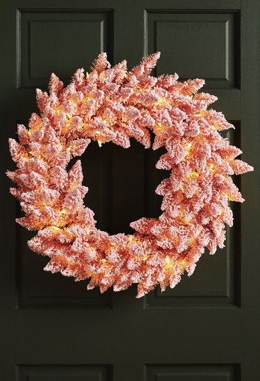 flocked light-up wreath