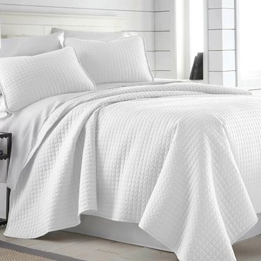 quilted white bedding