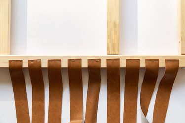 Adding leather to a lattice DIY headboard