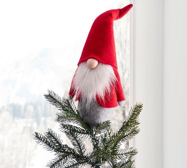 Felt tree topper on a Christmas tree