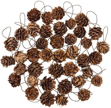 Natural pine cone ornaments