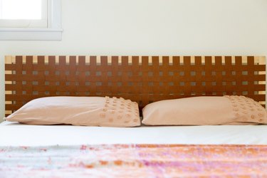 IKEA Hack Leather Lattice Headboard