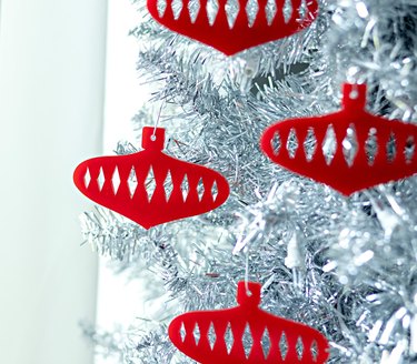 Red acrylic ornaments