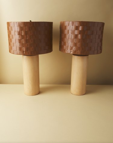 woven leather lamps