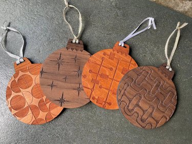 Wooden ornaments with patterns