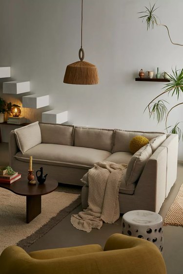 neutral sectional in living room
