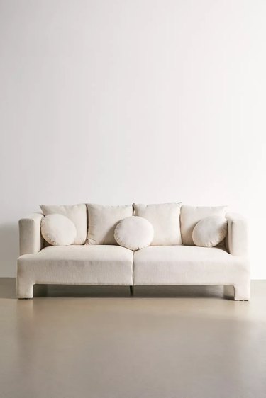 white all-fabric sofa