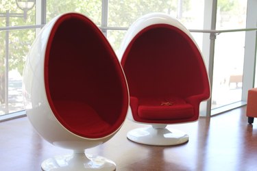 two ovalia egg chairs
