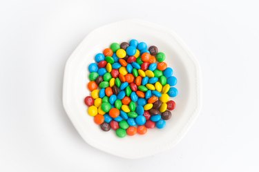 M&M's in a white bowl