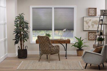 Ecohome Semi-Sheer Cellular Shades on Windows in Home Office