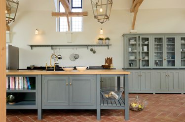 light wood gray kitchen