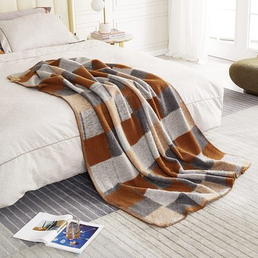 checkered merino wool blanket