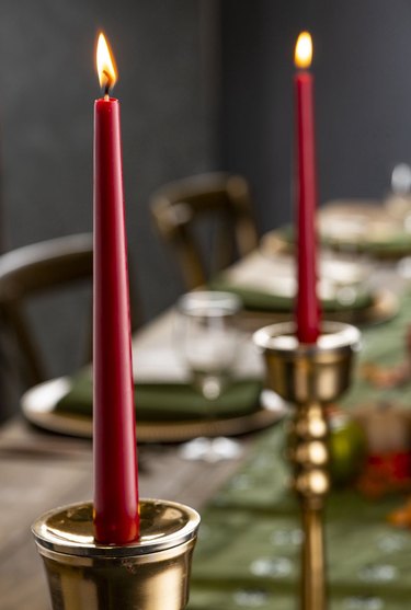 red candles in holders