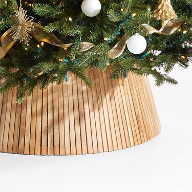 Crate and Barrel Skei Wood Natural Christmas Tree Collar