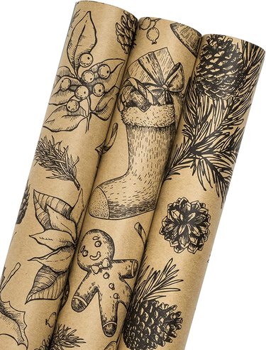 Kraft Christmas Wrapping Paper Roll
