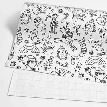 Christmas Characters Gift Wrap Black/White