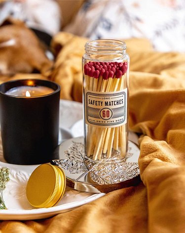matches in glass apothecary jar