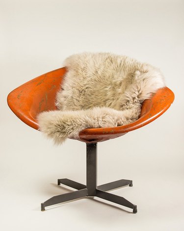 sheepskin rug on chair