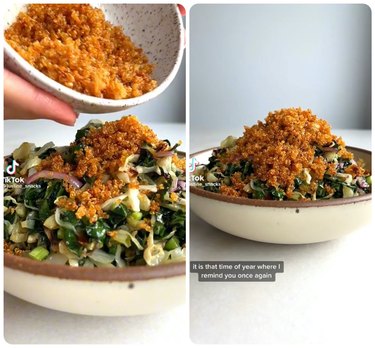 Baked Kale Salad With Crispy Quinoa