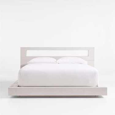 white platform bed