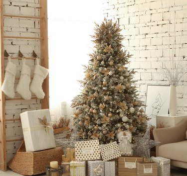 Gold, silver, and white Christmas decor