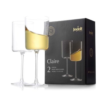 JoyJolt Claire 11.4oz White Wine Glasses