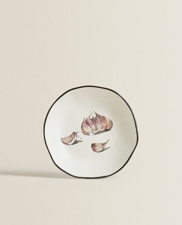 bowl with vegetable illustration design and black border