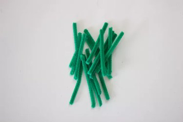 Green pipe cleaners that are cut