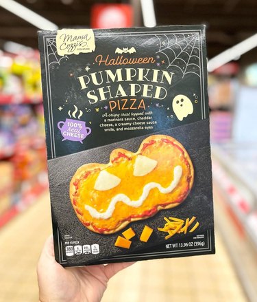 Aldi Halloween pumpkin-shaped pizza