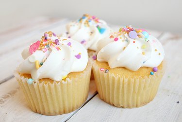 Cupcakes on a white table