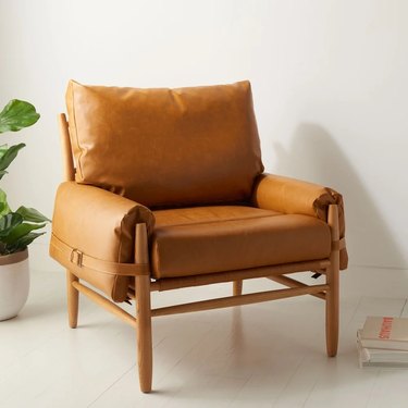 Leather chair with straps