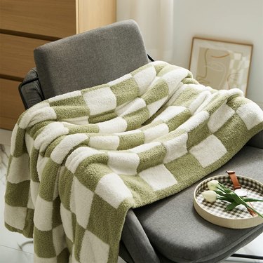 green checkered blanket