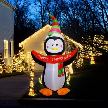 inflatable christmas penguin lawn ornament