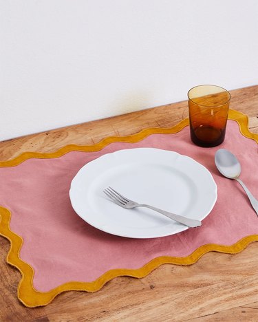 pink and orange placemat