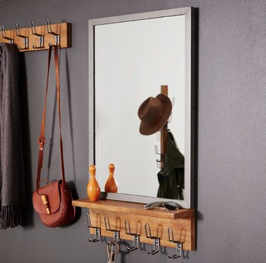 industrial mirror with hooks
