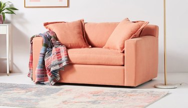 peachy fold out love seat